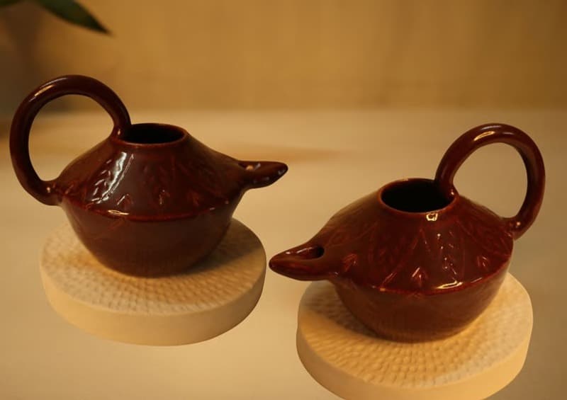 Ceramic Lamp with Handle
