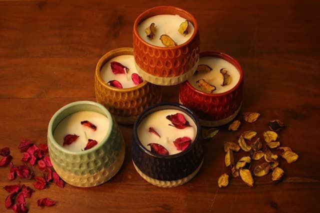 Ceramic Carved Soy Wax Candle