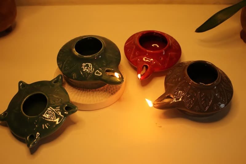 Ceramic Panchamukhi Lamp