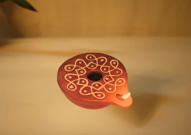 Terracotta Designer Oil Lamp