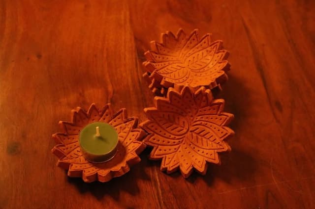 Terracotta Lotus Diya
