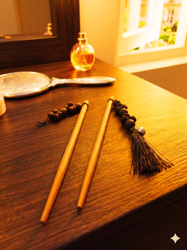 Terracotta Beaded Bun Stick