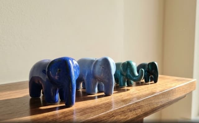 Ceramic Flat Ear Elephant