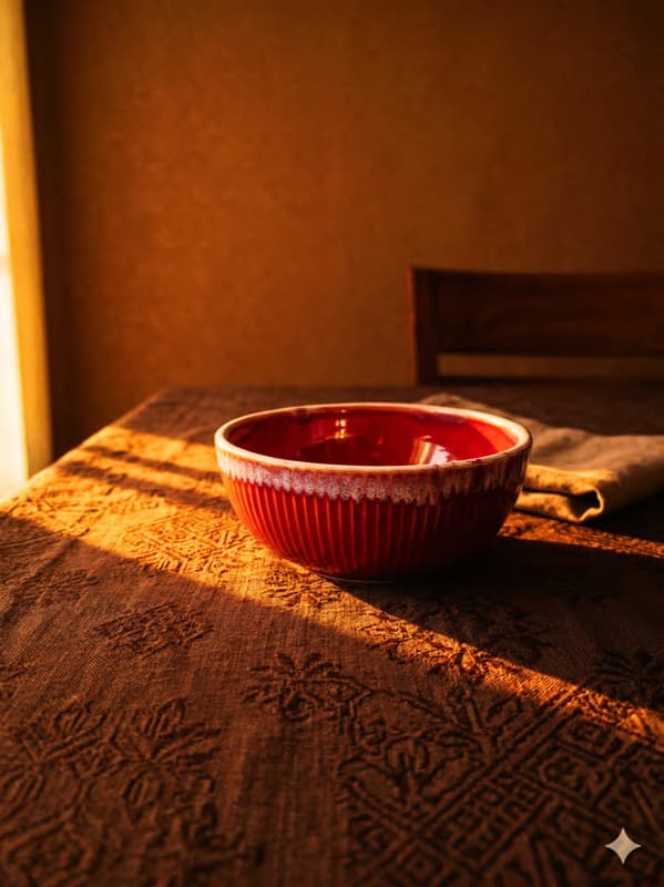 Ceramic Striped Bowl